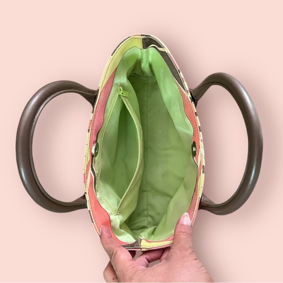 Emilio Pucci Vintage Handbag Leather Handles, Beautiful Multicolors Canvas EUC - Picture 12 of 12